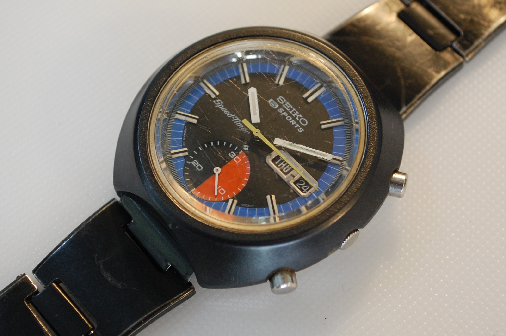 SOLD 1973 Seiko Speedtimer 6139-8010 PVD Chronograph - Birth Year Watches