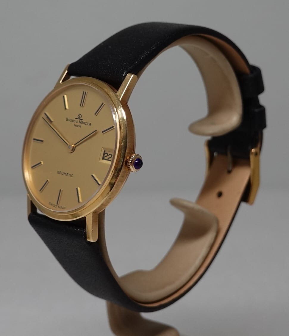 SOLD c1968 Baume Mercier 18k Gold Baumatic Birth Year Watches