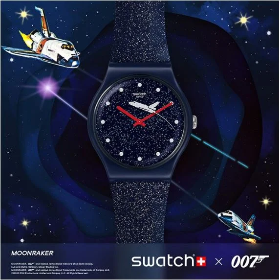 Swatch Moonraker 007 デジタル腕時計 SOLD 2020 Swatch X 007 Collection Moonraker NOS - Birth Year Watches