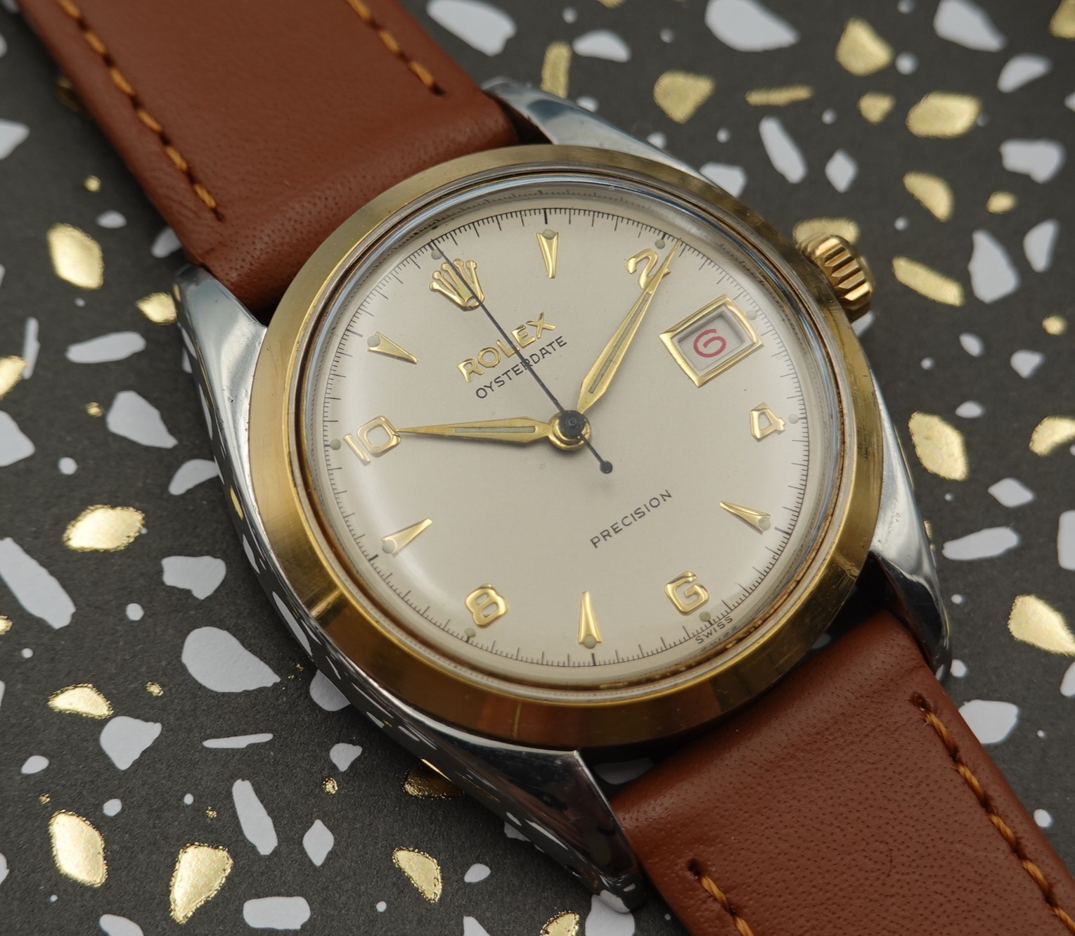 SOLD 1957 Rolex Oysterdate 6494 - Birth Year Watches